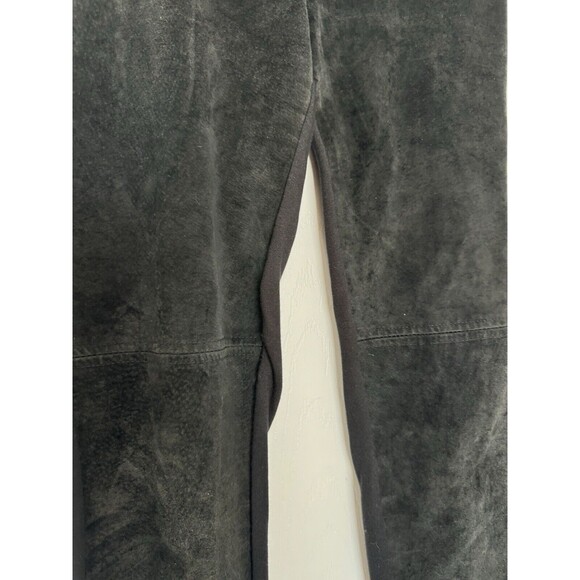 Hale Bob Medium Women’s Black Pig Suede Pants Skinny Pull On Ankle - Picture 2 of 15